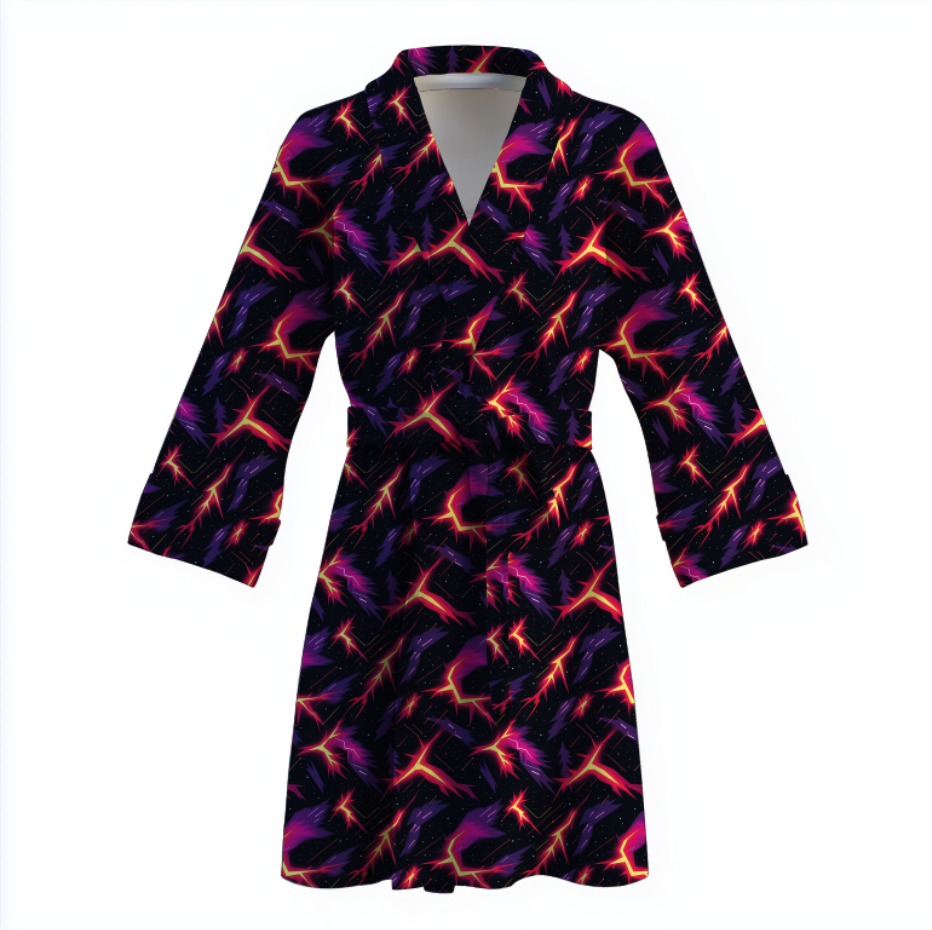Халат Абстракція блискавки теплий з принтом ВСІ розміри Преміум тканина