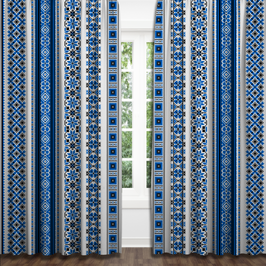 Штори Вишиванка сині Фотоштора ВСІ розміри