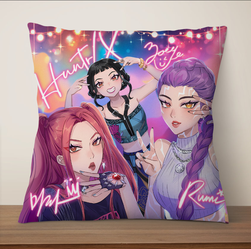 Подушка Хантрікс Huntrix Аніме Кейпоп мисливиці на демонів 159 3D принт