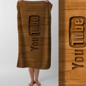 Рушник Ютуб Емблема Знак You Tube 2  пляжний з принтом ВСІ розміри