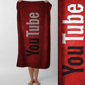 Рушник Ютуб Емблема Знак You Tube  пляжний з принтом ВСІ розміри