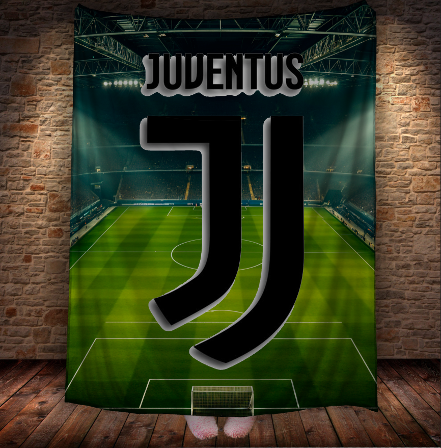 Плед Ювентус футбол клуб емблема логотип 378 150х200 см