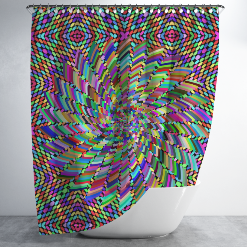 Штора для душу з барвистим калейдоскопічним візерунком для ванної 150х200 см