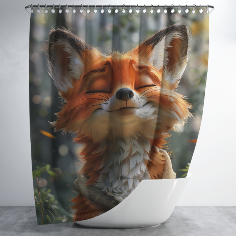 Штора в душ Мультяшний лис лиса для ванної 150х200 см