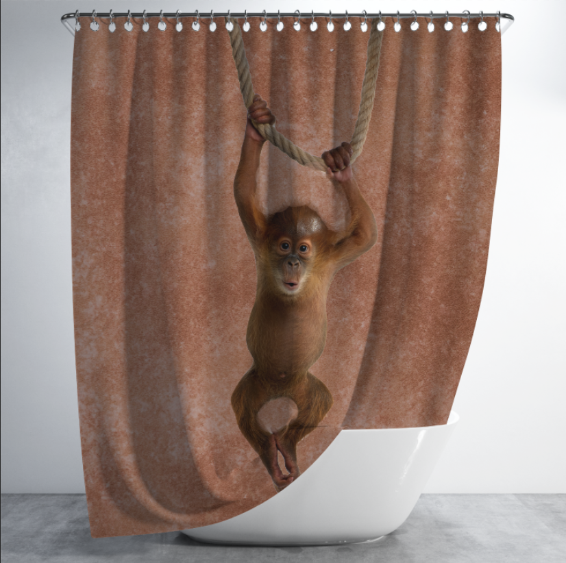 Штора в душ Мавпа висить на мотузці для ванної 150х200 см