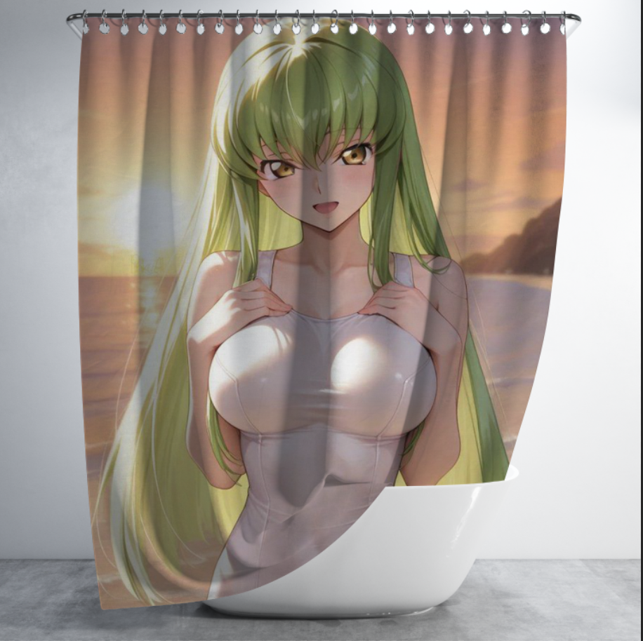 Штора в душ Гарна дівчина аніме Вайфу Waifu Каваї Kawaii стиль отаку дорослі няшки сексі еротична 1 для ванної 150х200 см