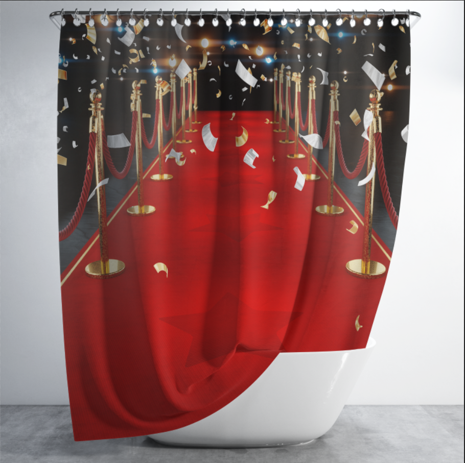 Штора в душ Червона килимова доріжка для ванної 150х200 см