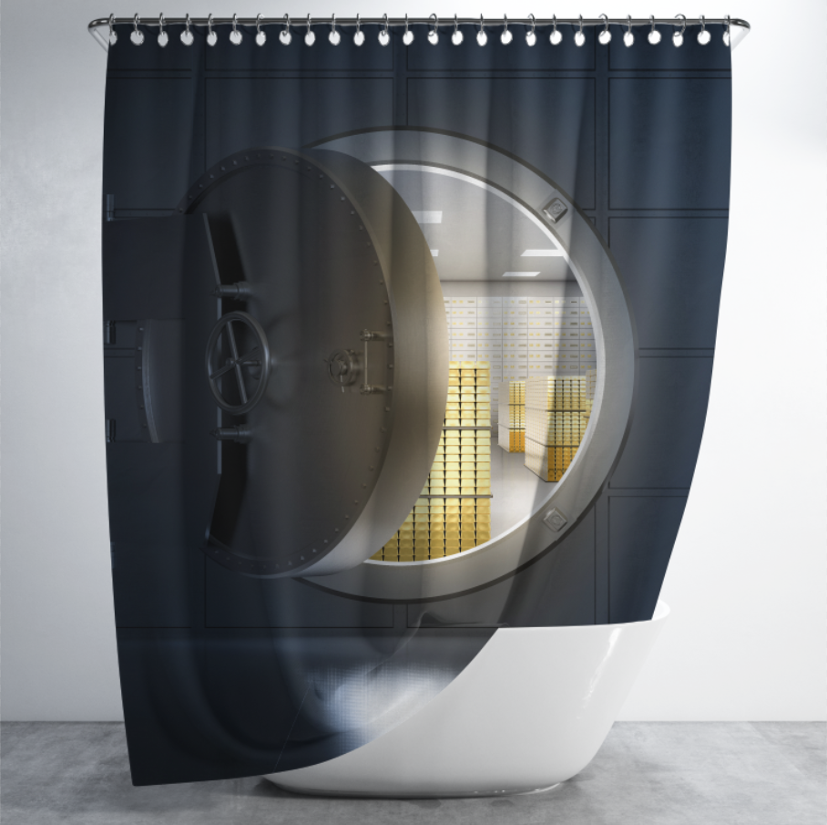 Штора в душ Сейф банка залізні двері для ванної 150х200 см