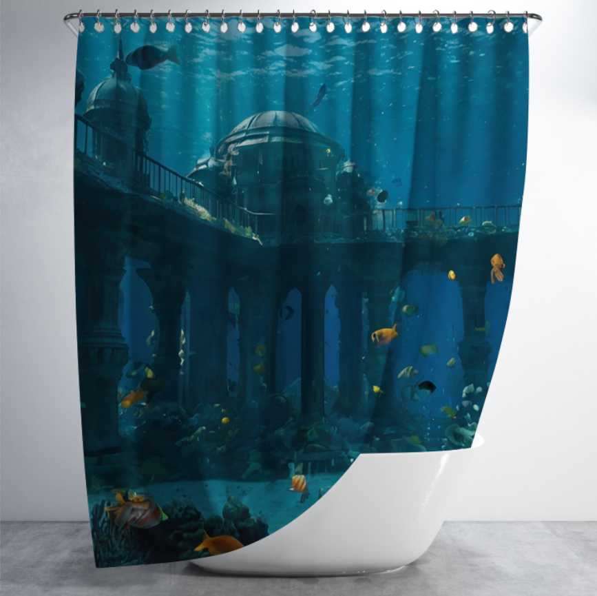 Штора в душ Підводні руїни Атлантида 1 для ванної 150х200 см