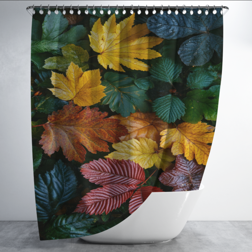 Штора в душ Осіннє листя для ванної 150х200 см