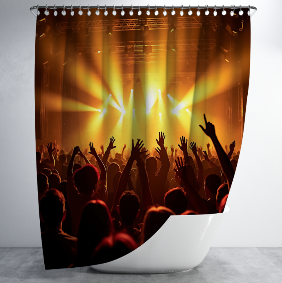 Штора в душ Натовп людей на дискотеці концерту фестивалю силуети для ванної 150х200 см
