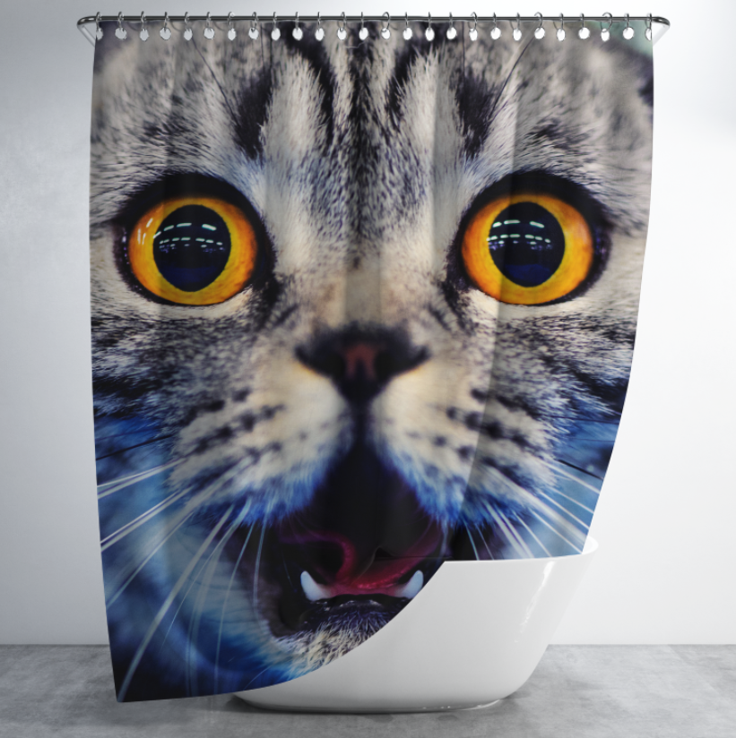 Штора в душ Морда кота кошеня для ванної 150х200 см