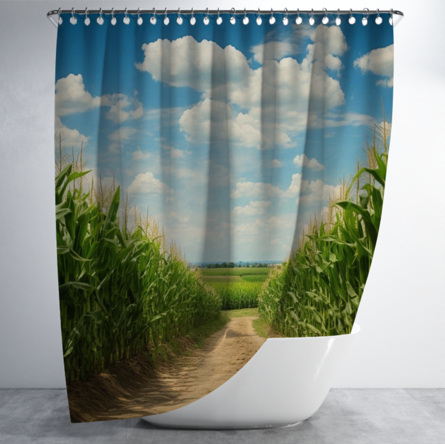 Штора в душ Кукурудзяне поле природа для ванної 150х200 см