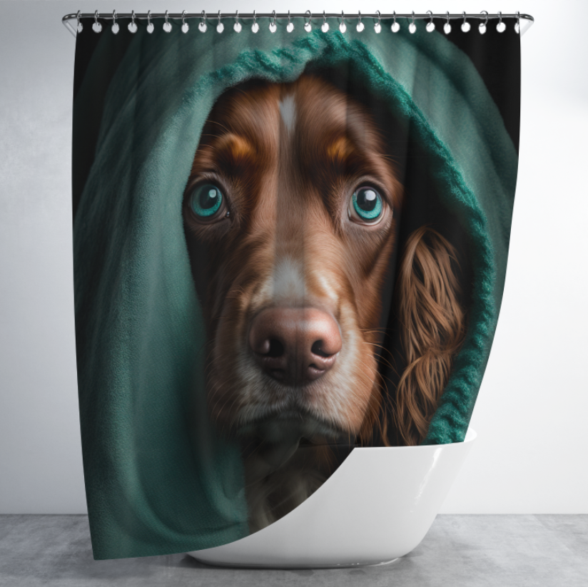 Штора в душ Крупний план собаки песика морда 2 для ванної 150х200 см