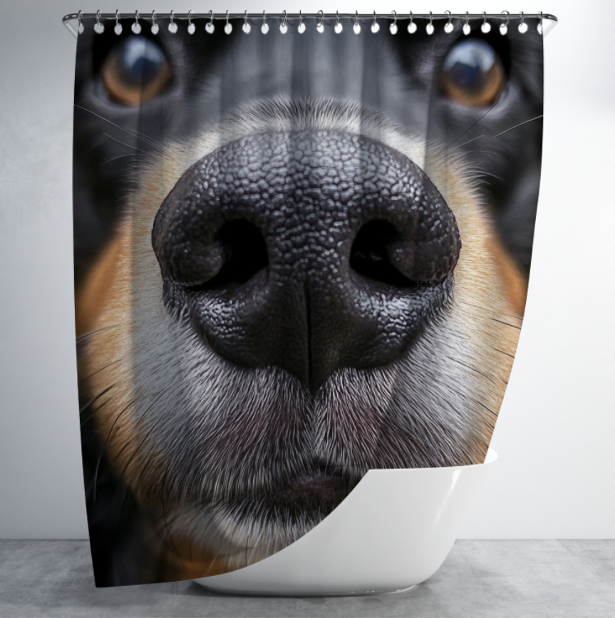 Штора в душ Крупний план собаки песика морда для ванної 150х200 см