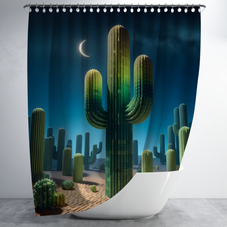 Штора в душ З кактусами для ванної 150х200 см