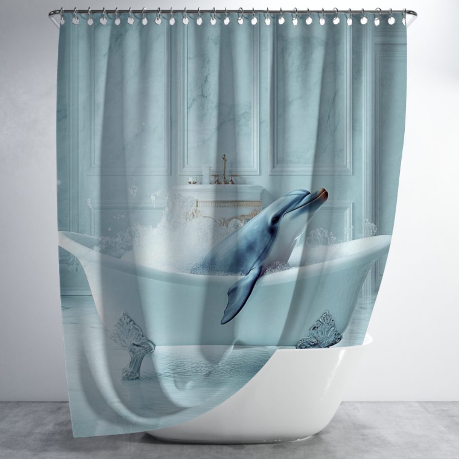 Штора в душ Дельфін купається у ванні для ванної 150х200 см
