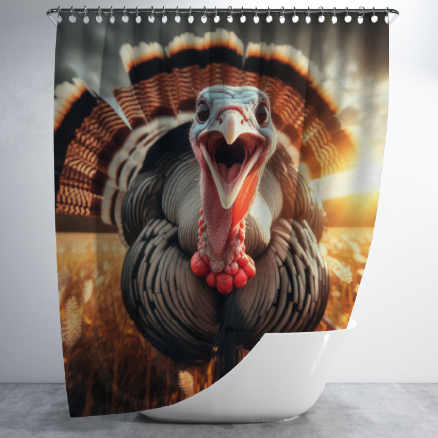 Штора в душ Весела індичка для ванної 150х200 см
