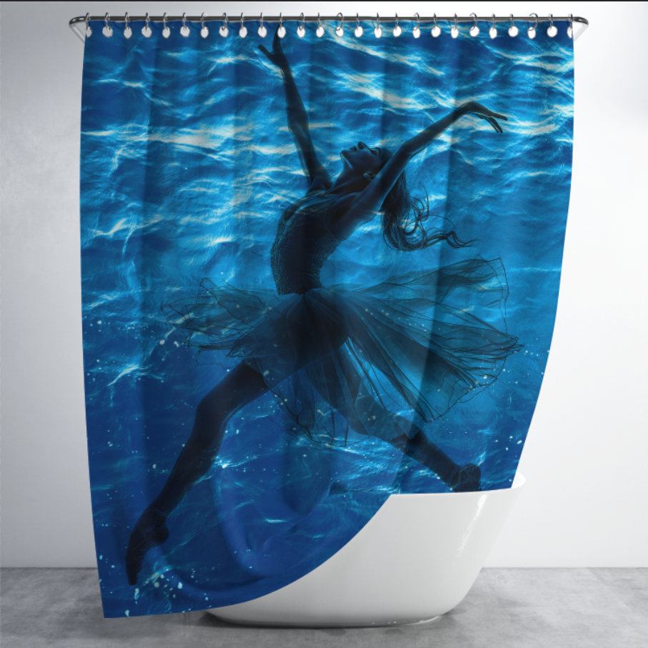 Штора в душ Балерина танцює силует дівчини для ванної 150х200 см