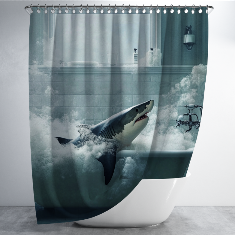 Штора в душ Акула купається у ванні 1 для ванної 150х200 см