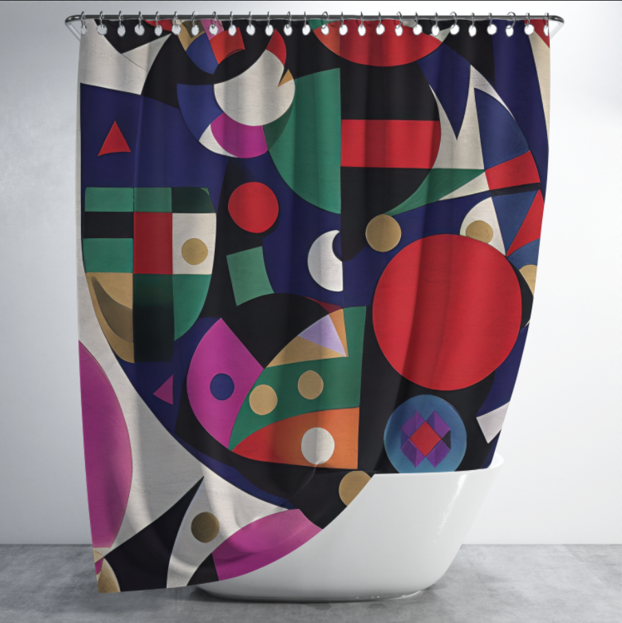 Штора в душ Абстрактний геометричний орнамент у стилі модерн 1 для ванної 150х200 см