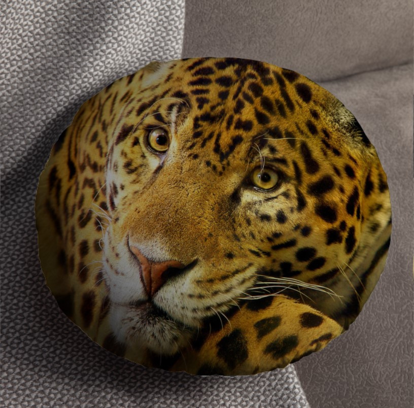 Подушка пуф "Леопард" кругла