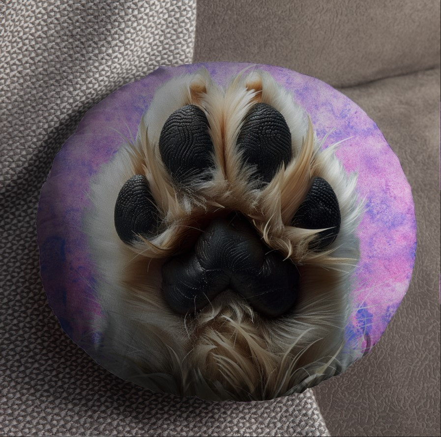 Подушка пуф "Лапа собаки" кругла