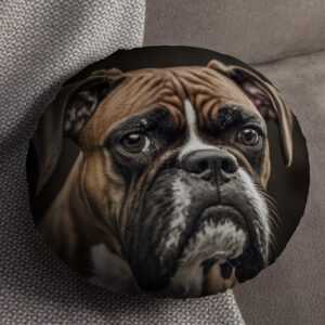 Подушка пуф "Боксер собака" кругла