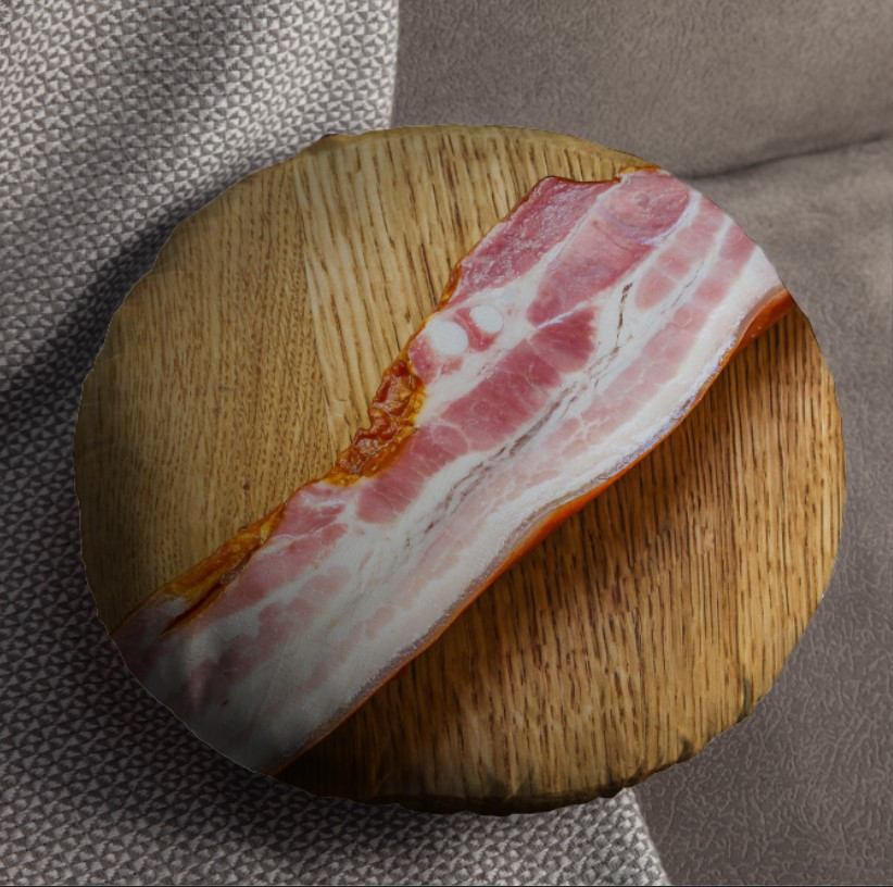 Подушка пуф "Бекон на дошці" кругла