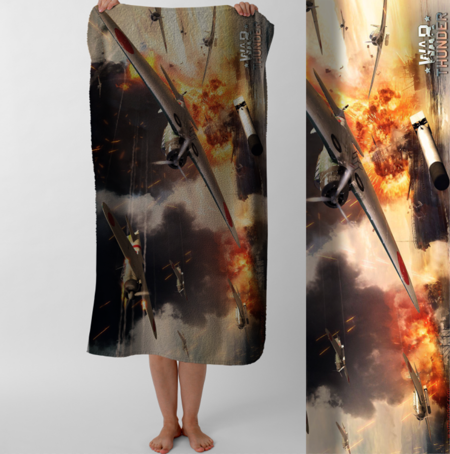 Рушник War Thunder гра 109 пляжний з принтом ВСІ розміри