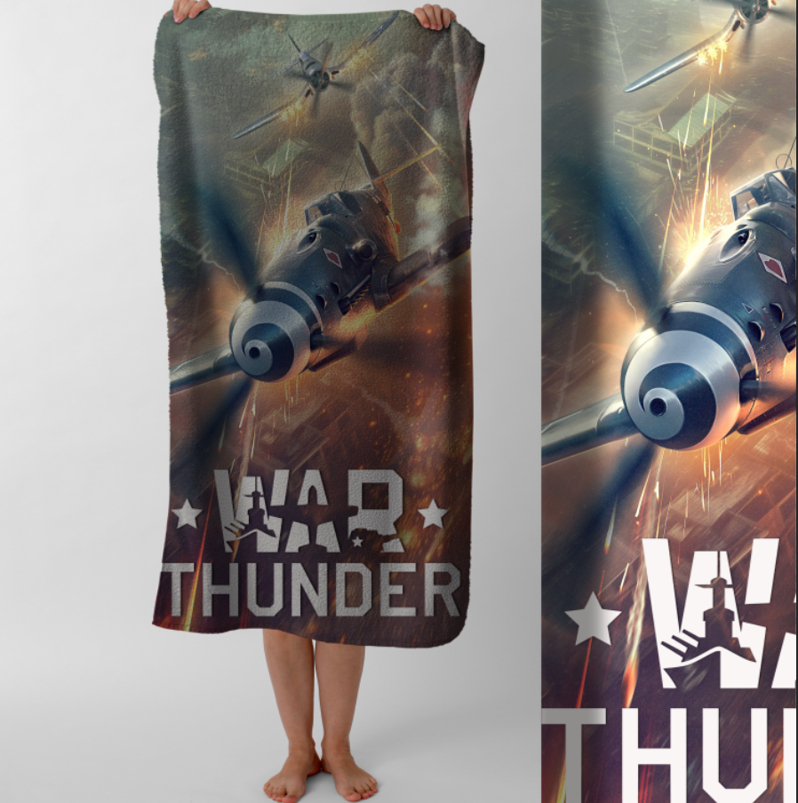 Рушник War Thunder гра 1 пляжний з принтом ВСІ розміри