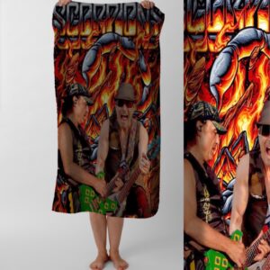 Рушник Scorpions скорпіонс хард рок гурт Клаус Майне 4 пляжний з принтом ВСІ розміри