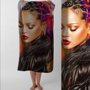 Рушник Rihanna Ріанна 8 пляжний з принтом ВСІ розміри
