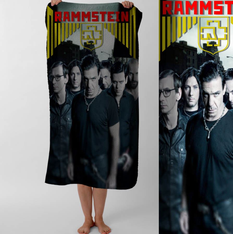 Рушник Rammstein рамштайн метал гурт Тілль Ліндеманн 7 пляжний з принтом ВСІ розміри