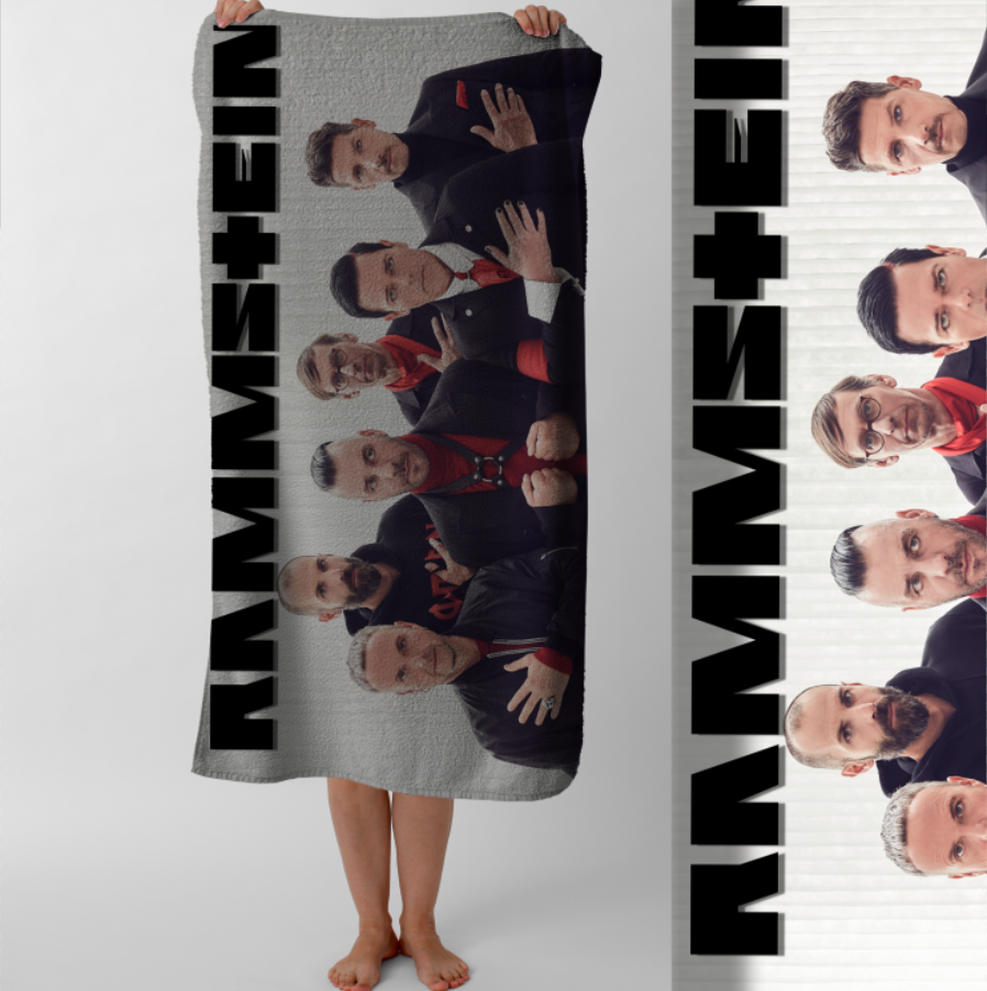 Рушник Rammstein рамштайн метал гурт Тілль Ліндеманн 6 пляжний з принтом ВСІ розміри