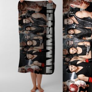 Рушник Rammstein рамштайн метал гурт Тілль Ліндеманн 3 пляжний з принтом ВСІ розміри
