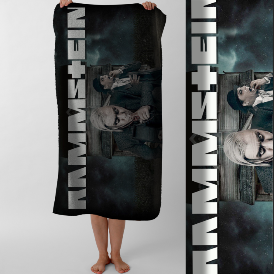 Рушник Rammstein рамштайн метал гурт Тілль Ліндеманн пляжний з принтом ВСІ розміри