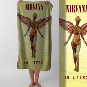Рушник Nirvana грандж гурт рок нірвана 5 пляжний з принтом ВСІ розміри