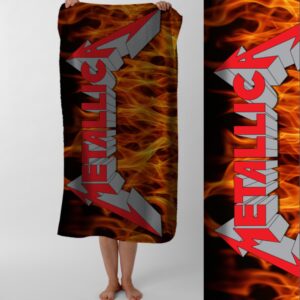 Рушник Metallica треш метал гурт рок металіка 5 пляжний з принтом ВСІ розміри