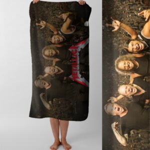 Рушник Metallica треш метал гурт рок металіка 4 пляжний з принтом ВСІ розміри