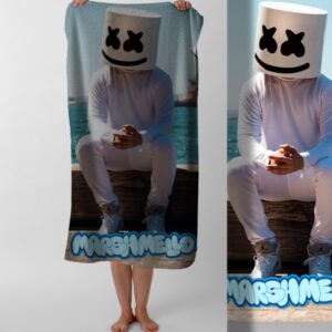 Рушник Marshmello ді джей музика маршмеллоу 9 пляжний з принтом ВСІ розміри