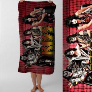 Рушник Kiss рок гурт кісс 3 пляжний з принтом ВСІ розміри