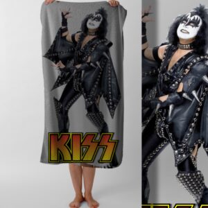 Рушник Kiss рок гурт кісс 2 пляжний з принтом ВСІ розміри