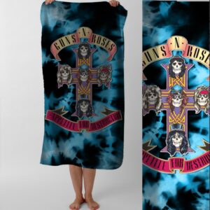 Рушник Guns N Roses хард рок гурт ганс энд роузес 2 пляжний з принтом ВСІ розміри