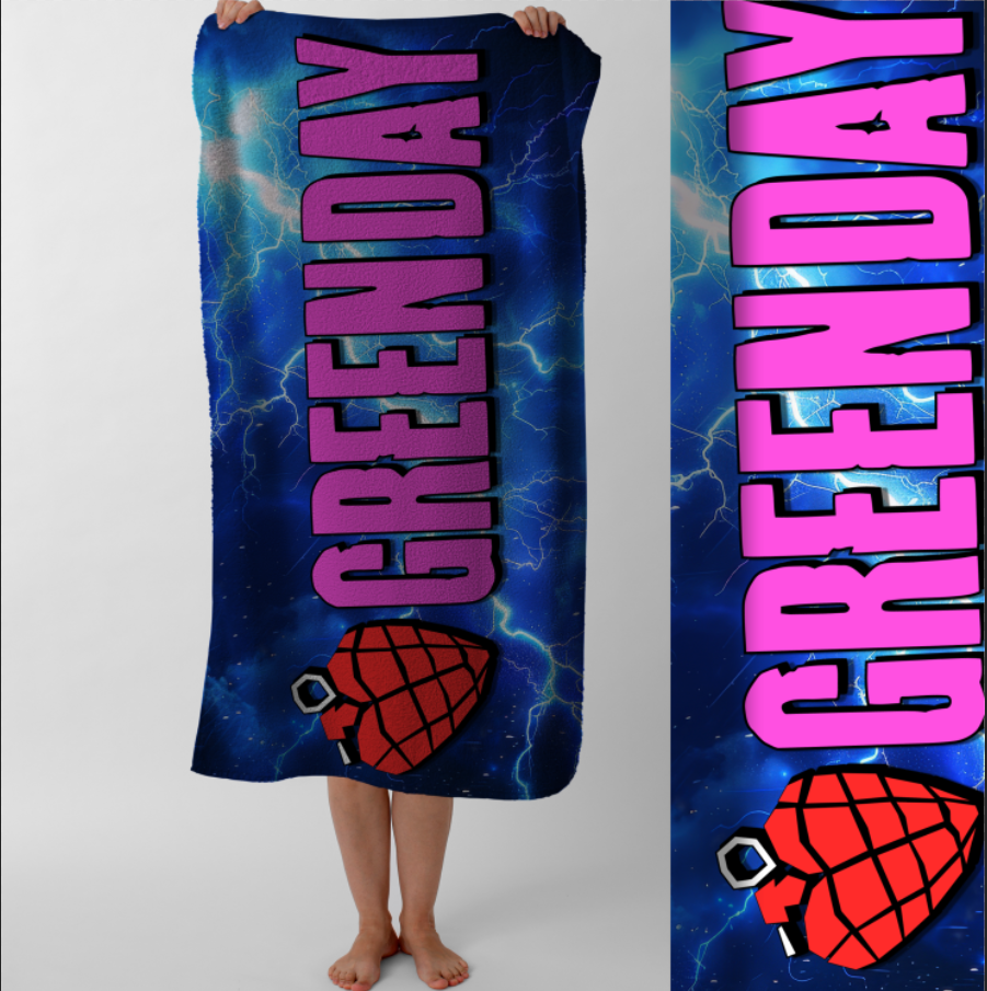 Рушник Green Day грін дей рок гурт 4 пляжний з принтом ВСІ розміри