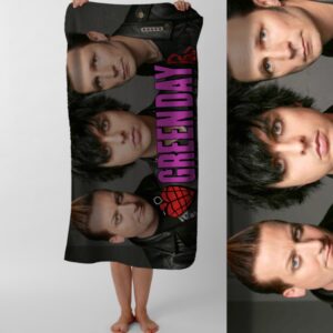 Рушник Green Day грін дей рок гурт 1 пляжний з принтом ВСІ розміри