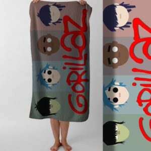 Рушник Gorillaz гурт горилаз 31 пляжний з принтом ВСІ розміри