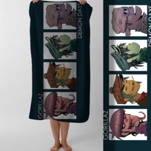 Рушник Gorillaz гурт горилаз 1 пляжний з принтом ВСІ розміри