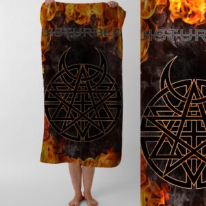 Рушник Disturbed рок гурт дістербед 5 пляжний з принтом ВСІ розміри