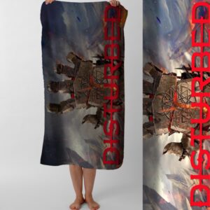 Рушник Disturbed рок гурт дістербед 3 пляжний з принтом ВСІ розміри